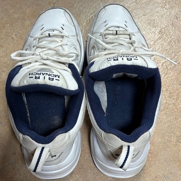 Nike Air Monarch IV Mens Training Shoes White/Navy Leather Foam Comfort Size 11 - Picture 4 of 10